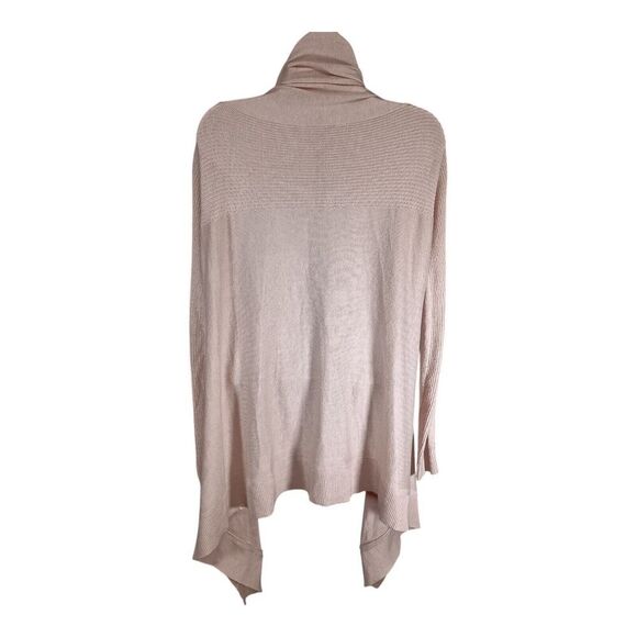 Lululemon Cashlu Cashmere Cardigan Wrap Open Front Asymmetrical Knit Beige M/L - Picture 2 of 5